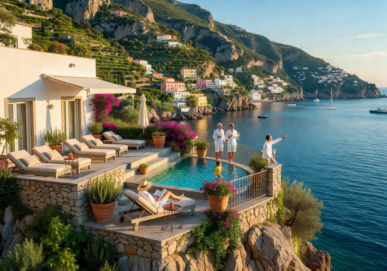 Amalfi Coast Retreat hotel with stunning Mediterranean sea views and terrace