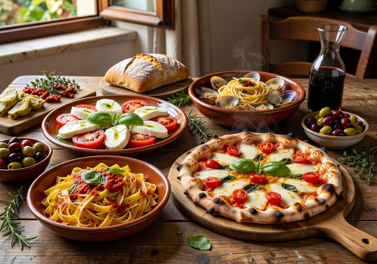 Authentic Italian cuisine featuring fresh pasta, pizza, and Mediterranean dishes