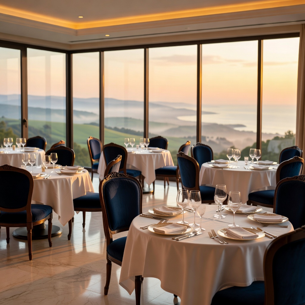 Hotel Villa Aurora dining area with panoramic views