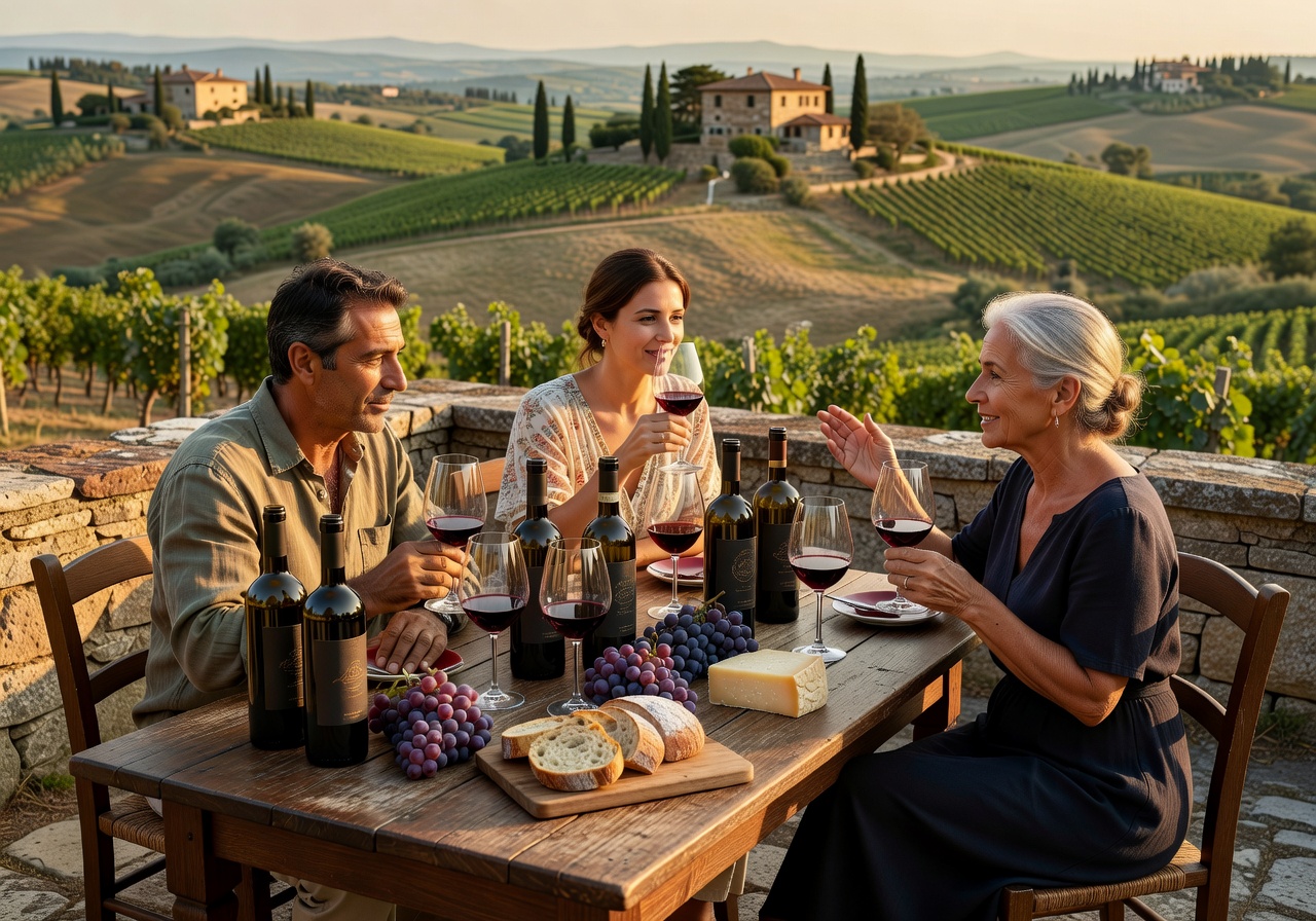 Italian wine tasting experience with local Tuscan red wines
