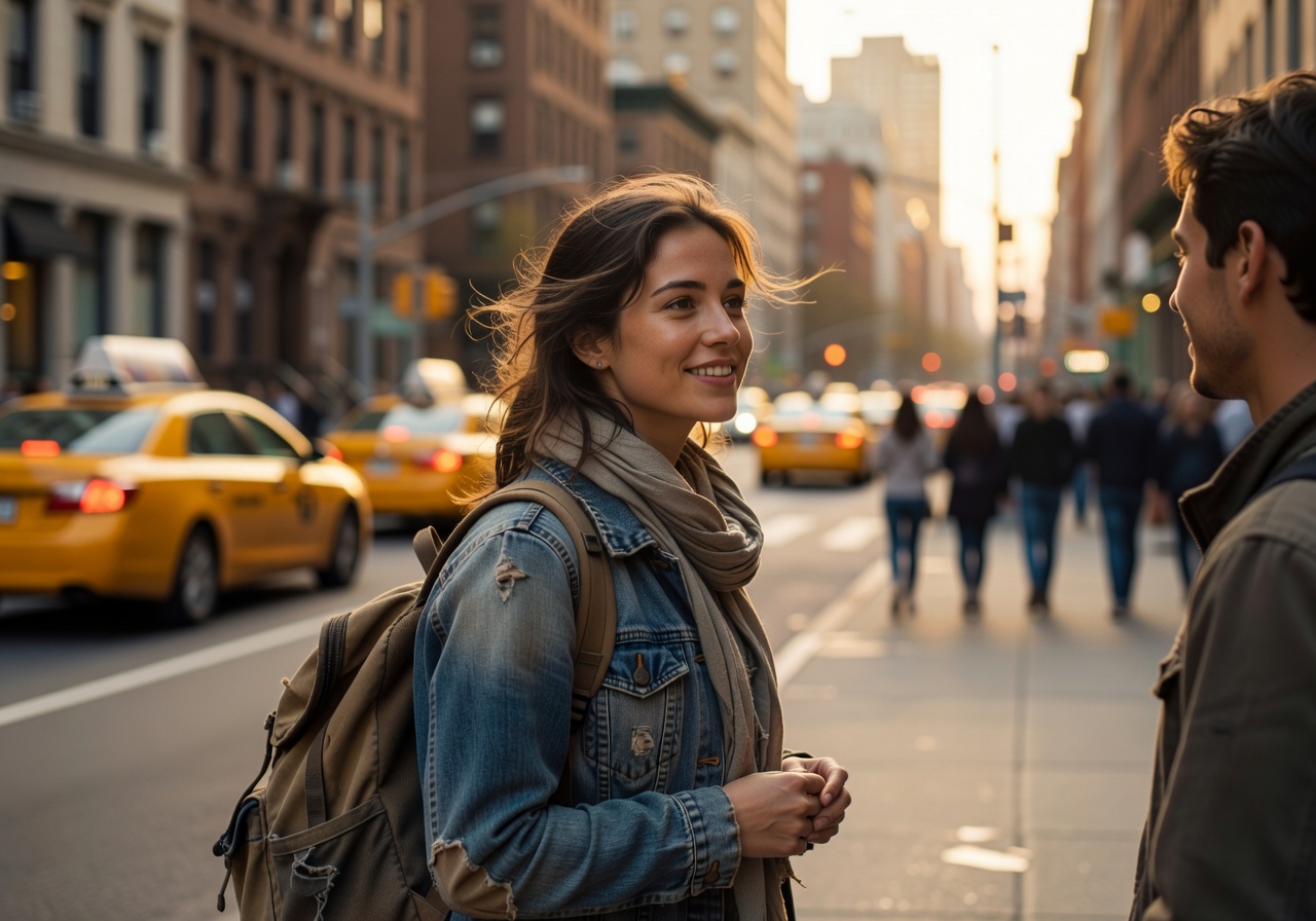Portrait of Emma L, a couple traveler from New York